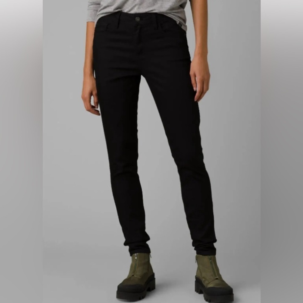 prAna Womens Oday Jeans Sz 00 Tall Inseam Black Out NWT